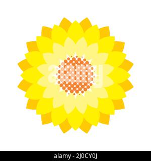 Abbildung des Sonnenblumenbildes. Trageschlaufe Design Element, Menschen Abstand Lernen trägt eine Sonnenblume Trageschlaufe, die unsichtbare Behinderungen bedeutet Stock Vektor