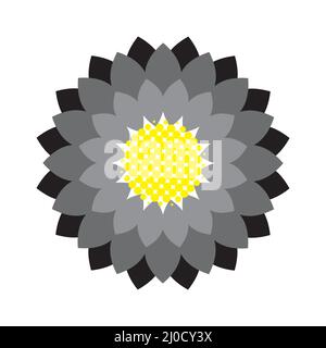 Abbildung des Sonnenblumenbildes. Trageschlaufe Design Element, Menschen Abstand Lernen trägt eine Sonnenblume Trageschlaufe, die unsichtbare Behinderungen bedeutet Stock Vektor