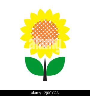 Abbildung des Sonnenblumenbildes. Trageschlaufe Design Element, Menschen Abstand Lernen trägt eine Sonnenblume Trageschlaufe, die unsichtbare Behinderungen bedeutet Stock Vektor