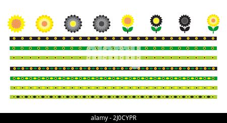 Abbildung des Sonnenblumenbildes. Trageschlaufe Design Element, Menschen Abstand Lernen trägt eine Sonnenblume Trageschlaufe, die unsichtbare Behinderungen bedeutet Stock Vektor