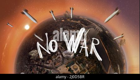 Ein großes 360-Grad-Panorama von Kiew mit Projektil Stockfoto