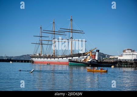 Balclutha-Hochschiff vor Anker in San Francisco. Stockfoto