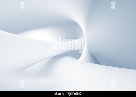 Abstrakter hellblauer digitaler Hintergrund mit Soft Shapes Installation, 3D Rendering Illustration Stockfoto