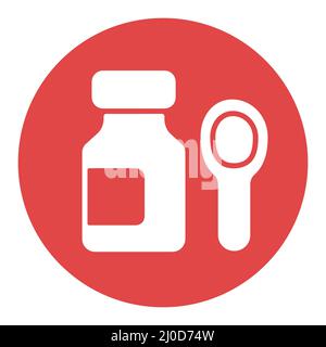 Sirup Medizin Flasche isoliert Vektor Glyphe Symbol. Medizin und Gesundheitswesen, medizinische Unterstützung Zeichen. Graph Symbol für medizinische Website und Apps Design, lo Stock Vektor