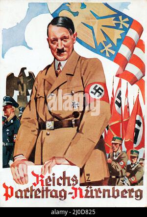 NS-Propaganda von Ludwig HOHLWEIN - Reichs Parteitag-Nürnberg 1936 Hitler-Ansichtskarte Propaganda. Stockfoto