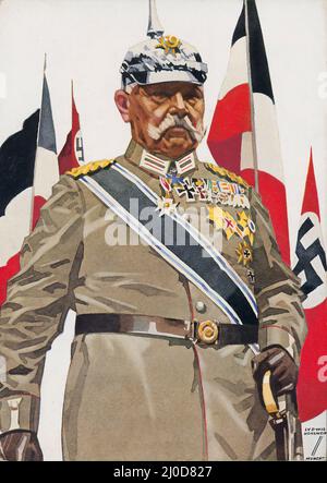 NS-Propaganda von Ludwig HOHLWEIN - Ludwig HOHLWEIN Reichskriegerbund General von Hindenburg Ansichtskarte Propaganda Stockfoto