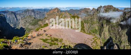 Blick vom Pico De Areeiro, Maderia Stockfoto