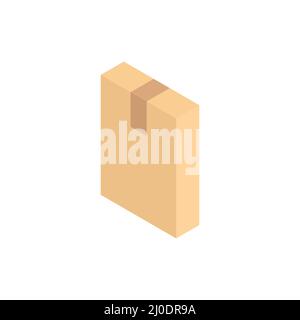 Isometrischer Lieferkarton. Verpackungskarton. Stock Vektor