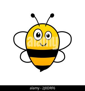 Bee Cartoon fliegende Figur. Fröhliche, süße Biene. Stock Vektor