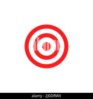 Rotes Zielsymbol. Zielsymbol. Marketing- oder Geschäftsziel. Stock Vektor