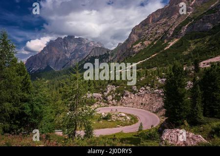 Radfahren in den Dolomiten Stockfoto