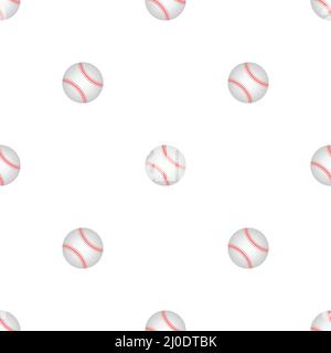 Nahtloses Muster mit Baseballbällen. Weißer Hintergrund mit Baseballmuster. Stock Vektor