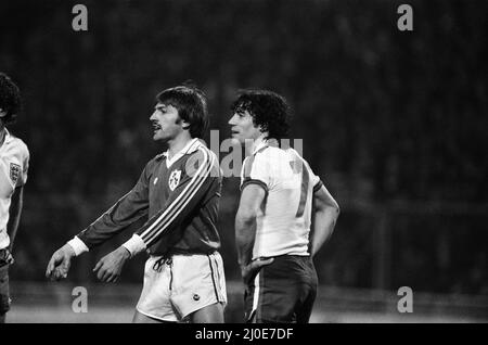 England / Republik Irland. UEFA European Championship Group 1. Endergebnis, 2-0 für England, 6.. Februar 1980. Stockfoto