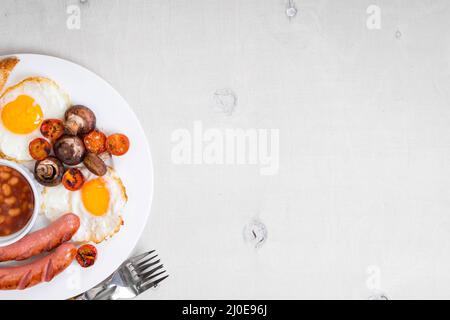 Englisches Frühstück Hintergrund Stockfoto
