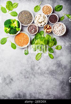 Vegan protein Quellen Stockfoto