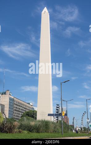 Obelisk am 9 de julio in der Stadt buenos aires Stockfoto