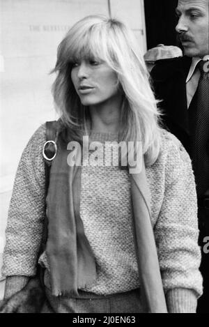 US-Schauspielerin Farrah Fawcett Majors, fotografiert während eines Besuchs in London im Januar 1979. Stockfoto