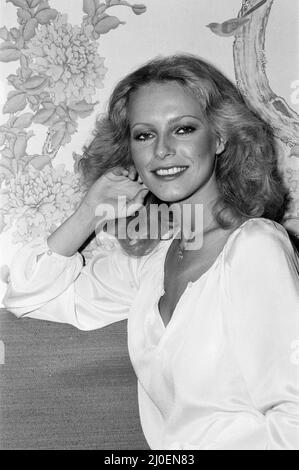 Cheryl Ladd, amerikanische Schauspielerin, die Kris Munroe in der Fernsehserie Charlie's Angels spielt, aufgenommen im Berkeley Hotel, Knightsbridge, London, 5.. Mai 1978. Sie ist in London für einen Gastauftritt auf der Muppet Show. Stockfoto