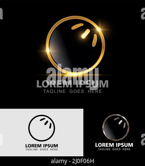 Ein Vektor-Illustration-Set von Golden Wiffle Ball Championship Logo Vector Stock Vektor