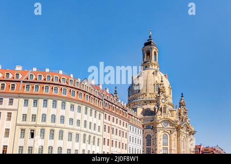 Die wiederaufgebaute Frauenkirche in der Dresdner Altstadt Stockfoto