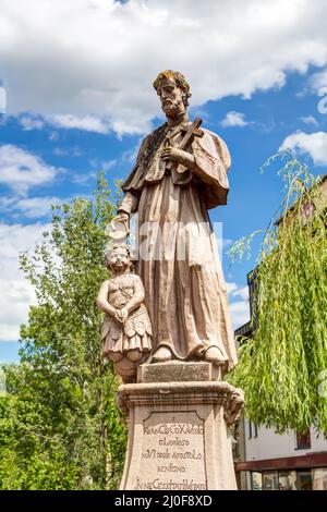 Religiöse Statue in Bensheim im südhessischen Bezirk Bergstraße, Deutschland Stockfoto