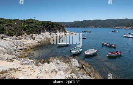 Angeln Kalamitsi Beach, Sithonia Chalkidiki. Stockfoto