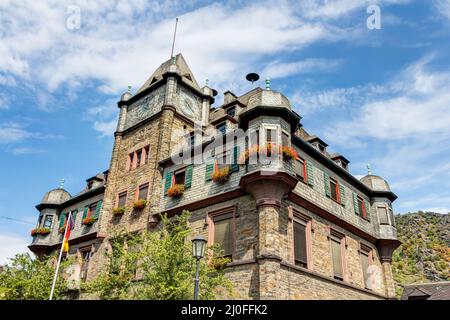 Rathaus in Oberwesel, Rheinland-Pfalz Stockfoto