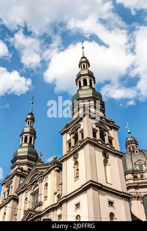 Kloster Haug - Kirche in WÃ¼rzburg, Unterfranken Stockfoto