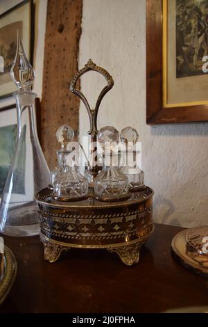 Cruet im Esszimmer, krummen Haus, Tee-Shop, lavenham, suffolk, England Stockfoto