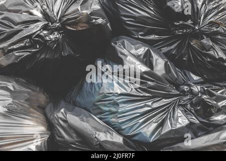 Haufen Müllsäcke Stockfoto