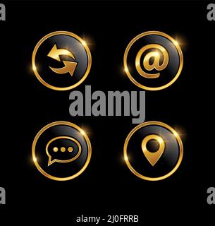 Ein Vektorgrafik-Set aus Golden Web Development Icon Set Stock Vektor