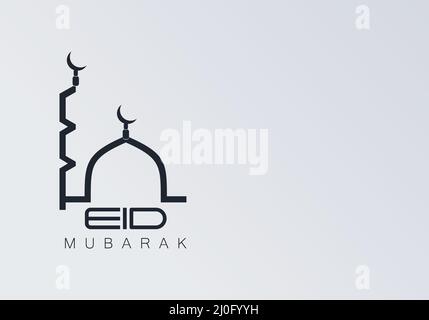 Eid Mubarak Poster Karte und weißem Hintergrund Design Stock Vektor