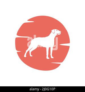 Ein Vektor-Illustrationssatz von Vintage Dogo Argentino Dog Vector Sign Stock Vektor