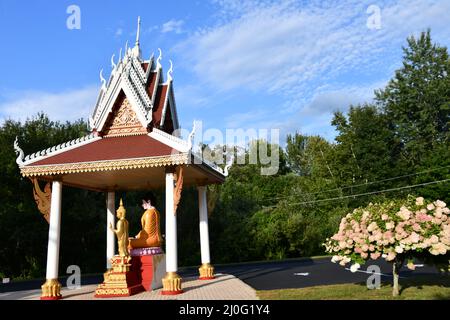 Lao Buddha Ariyamedtaram Tempel in Morris, Connecticut Stockfoto