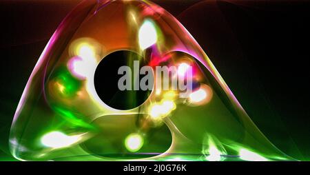 Abstrakter Hintergrund von bunten Elementen auf einem dunklen Hintergrund Stockfoto