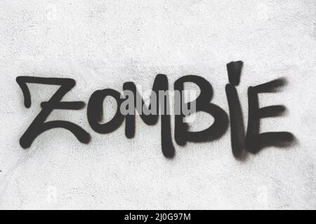 Zombie-Graffiti an der Wand Stockfoto