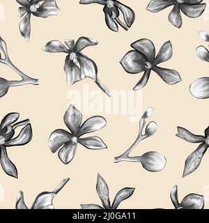 Blumenmuster Der Botanischen Orchidee Stockfoto