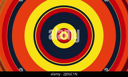 Bunter Rundtunnel mit radialen Streifen, computergeneriert. 3D-Rendering des abstrakten Hintergrunds des Übergangs Stockfoto