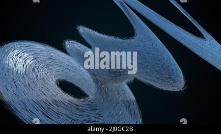 Dispersion abstraktes 3d-Element, computergeneriert. 3d Rendering moderne Komposition, futuristischer Hintergrund Stockfoto