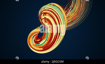 Spirale abstraktes Element aus Teilchen, computergeneriert. 3d-Rendering Wirbelhintergrund Stockfoto