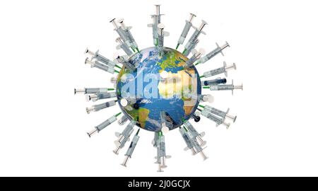 Weltweite Impfkampagne gegen das Coronavirus Stockfoto