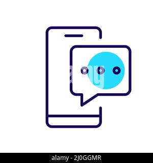 Smartphone mit Nachricht. Pixel Perfect, bearbeitbares Kontursymbol Stock Vektor