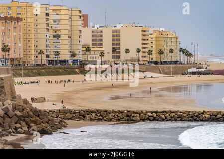 Strand Playa de Santa María del Mar in Cádiz, Andalusien, Spanien | Strand Playa de Santa María del Mar in Cádiz, Andalusien, Spanien Stockfoto