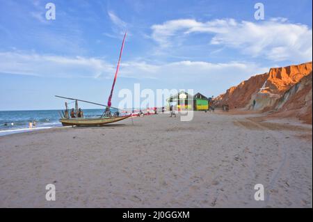 Canoa Quebrada, tropischer Strandblick, Fortaleza, Brasilien, Südamerika Stockfoto