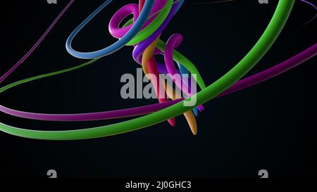 Spiralförmig verdrehte Kabel abstrakter Hintergrund. Stockfoto