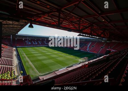 Sheffield, Großbritannien. 19. März 2022. Eine allgemeine Ansicht der Bramall Lane in Sheffield, Vereinigtes Königreich am 3/19/2022. (Foto von Ben Early/News Images/Sipa USA) Quelle: SIPA USA/Alamy Live News Stockfoto