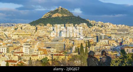 Atenas Aerial View Stadtbild Stockfoto