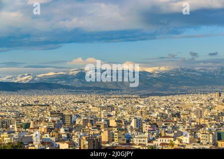 Atenas Aerial View Stadtbild Stockfoto