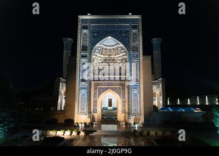 Das Mausoleum Gor Amir Maqbarasi in Samarkand, Usbekistan Stockfoto