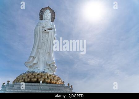 Der Nanshan Tempel - buddhistischer Tempel in Sanya, Provinz Hainan in China. Die Statue von Guan Yin der Südsee von Sanya Stockfoto